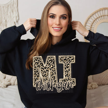 Faux Embroidered Cheetah Kentucky -North Carolina