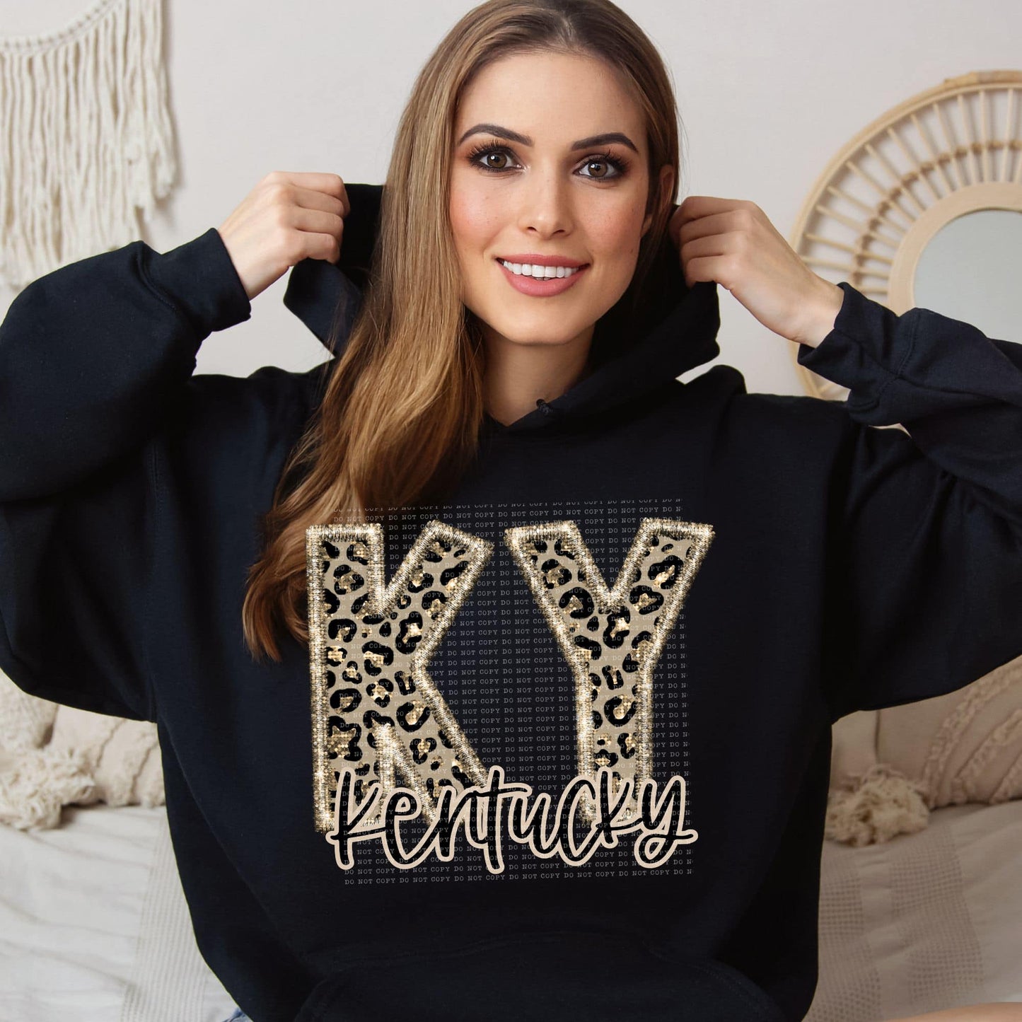 Faux Embroidered Cheetah Kentucky -North Carolina