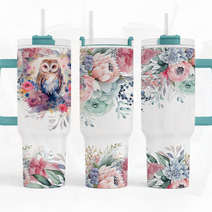 Floral Owl 40 oz. Tumbler