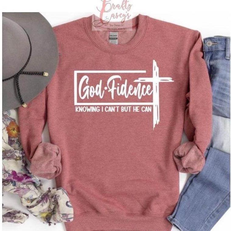 God Confidence Spiritual Sweatshirt inspirational motivational spiritual graphic shirt by Crafty Casey’s