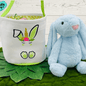 Green Unicorn Bunny Easter Basket-Personalized-Embroidered