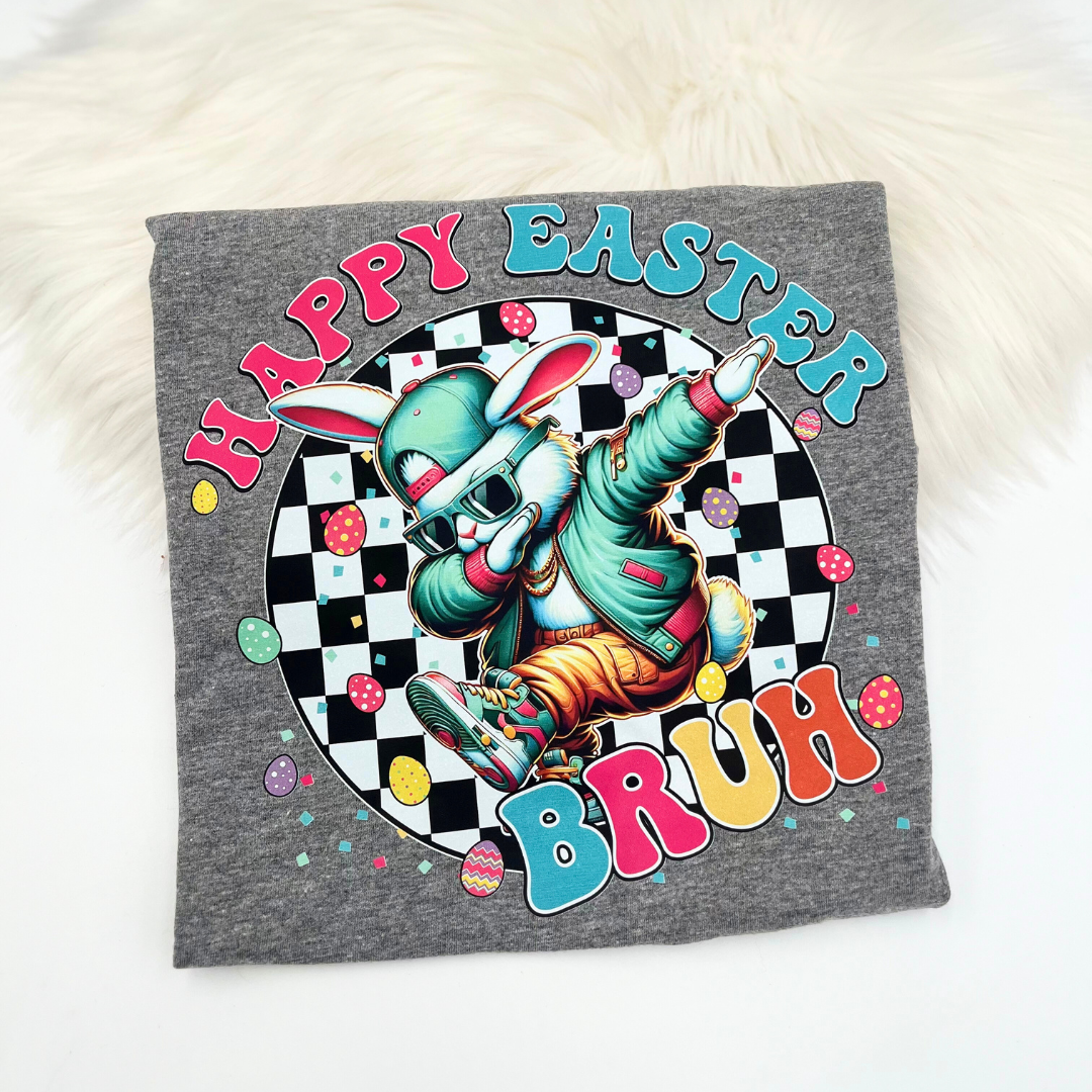 Happy Easter Bruh Bunny Youth & Adult Tee's/Hoodies