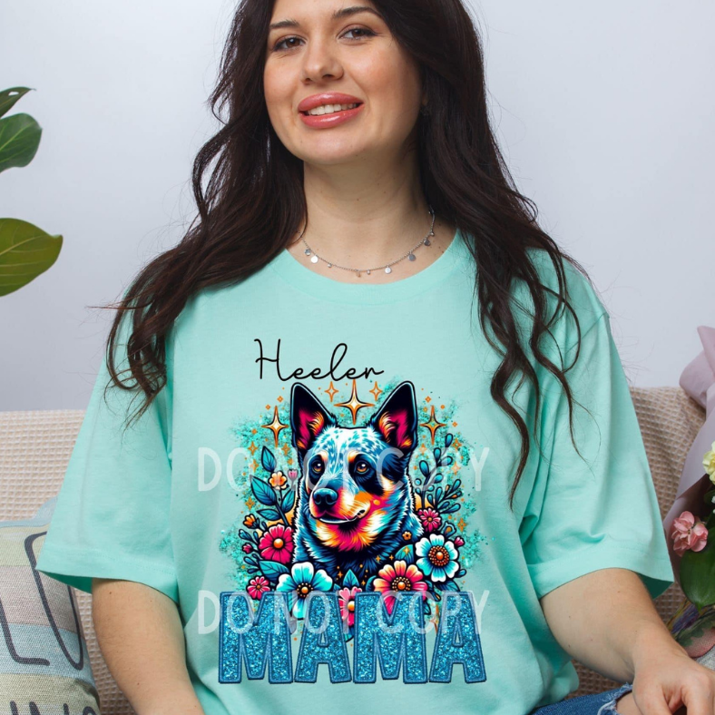 Heelen Dog Mama Faux Glitter Tee