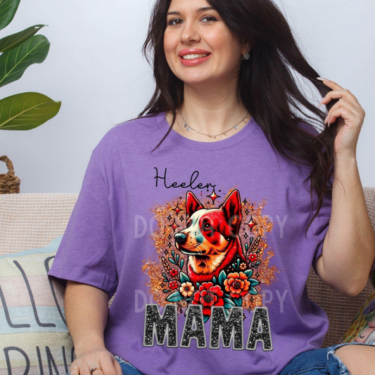 Heelen Dog Mama Faux Glitter Tee