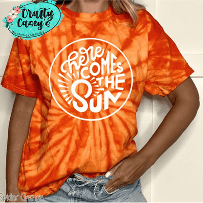 Here Comes The Sun Retro Summer Shirt summer graphic shirt by Crafty Casey’s