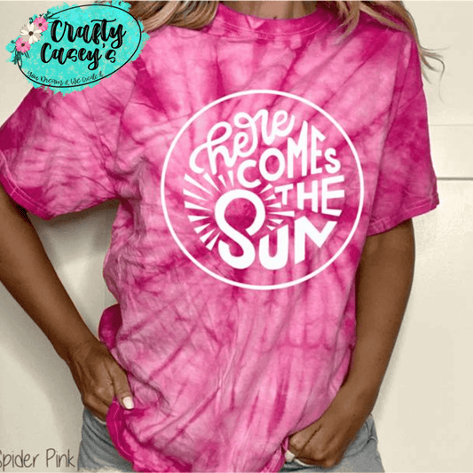 Here Comes The Sun Retro Summer Shirt summer graphic shirt by Crafty Casey’s