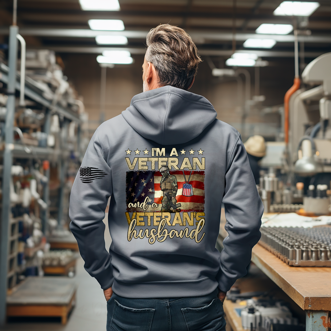 I Am A Veteran & A Veteran's Husband Tee. Crewneck, Hoodie