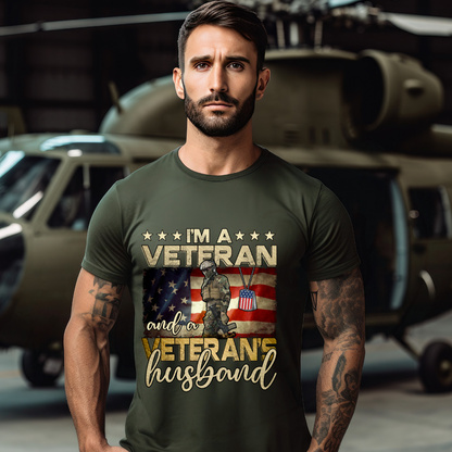 I Am A Veteran & A Veteran's Husband Tee. Crewneck, Hoodie