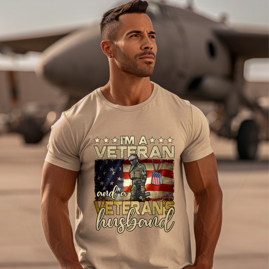 I Am A Veteran & A Veteran's Husband Tee. Crewneck, Hoodie