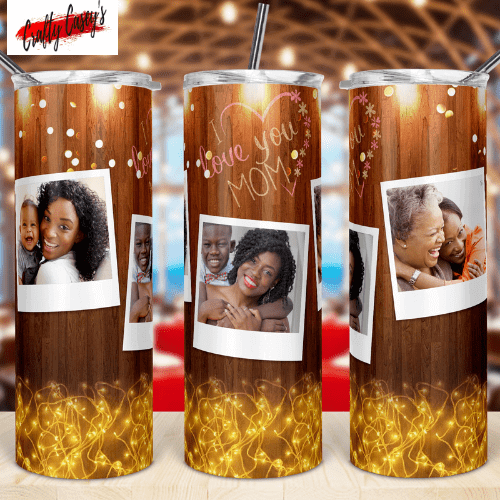 I Love You Mom ! Golden Lights- Personalized Stainless Steel-Tumbler