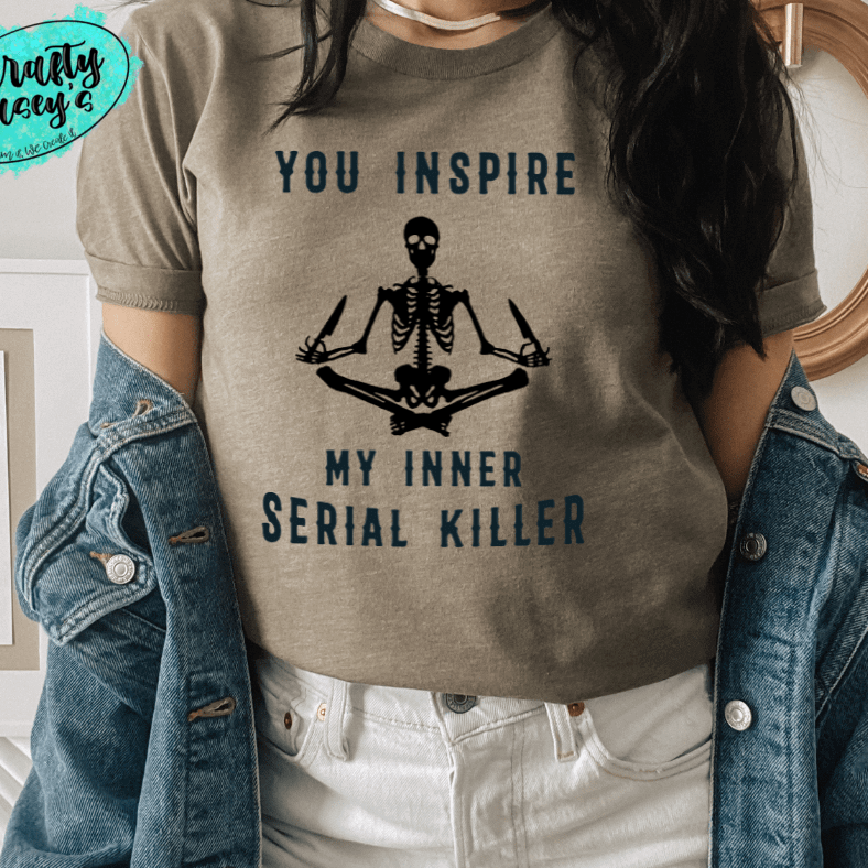 Inner Serial Killer Skeleton Shirt adult funny graphic shirt design by Crafty Casey's