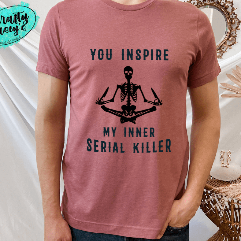 Inner Serial Killer Skeleton Shirt adult funny graphic shirt design by Crafty Casey's