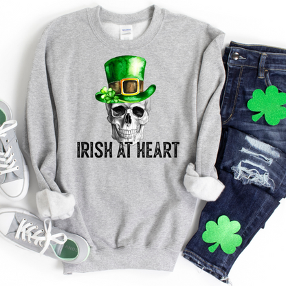 Irish At Heart Skull Saint Patrick's Day Sweatshirts