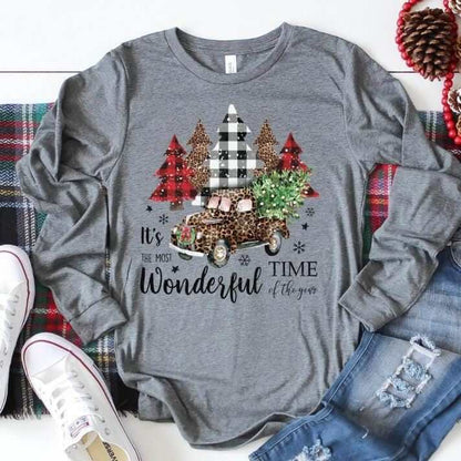 It's The Most Wonderful Time Of The Year- Leopard Truck Long Sleeve