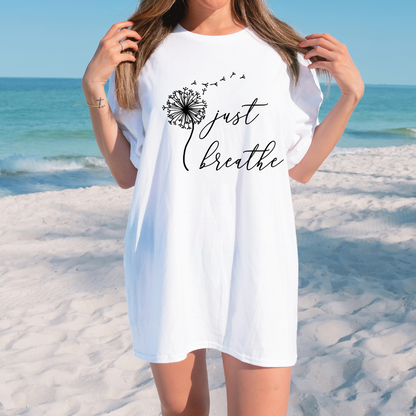 Just Breathe Inspirational Graphic Shirt inspirational motivational spiritual graphic shirt by Crafty Casey’s