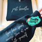 Just Breathe Motivational Sweatshirt inspirational motivational spiritual graphic shirt by Crafty Casey’s