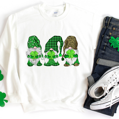 Leopard Cheetah Green Gnomes- Saint Patrick's Sweatshirts