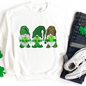 Leopard Cheetah Green Gnomes- Saint Patrick's Sweatshirts