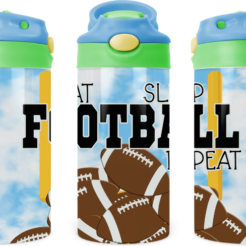 Lets Play Football Kids 12 oz Water Bottle Flip Top