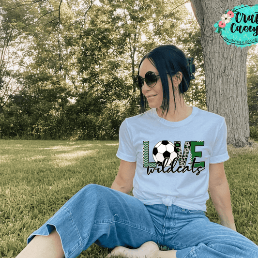 Love The Wildcats Soccer Green Unisex Tee