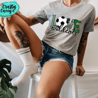Love The Wildcats Soccer Red Unisex Tee
