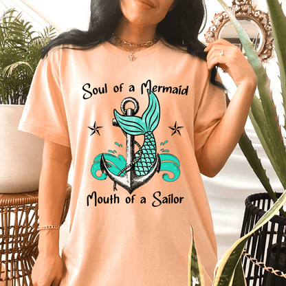 Mermaid Soul Sailor Mouth Shirt animal lover, and adult funny graphic shirt design by Crafty Casey's