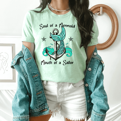 Mermaid Soul Sailor Mouth Shirt animal lover, and adult funny graphic shirt design by Crafty Casey's