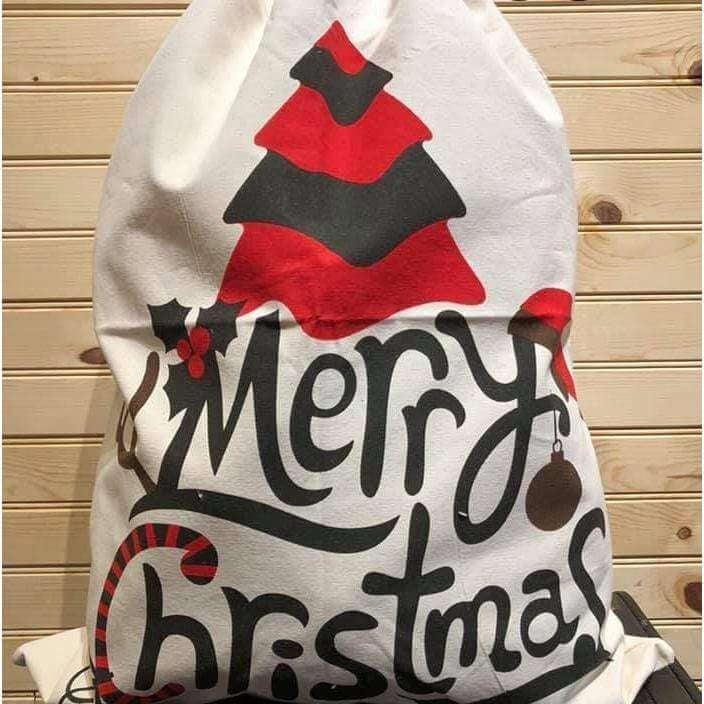 Merry Christmas Tree Santa Sack -Personalized-Embroidered-Gift Wrapping