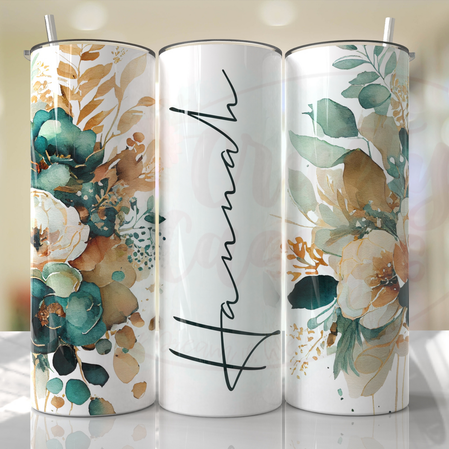 Mom, Grandma, Nanna, Emeral Green Roses Customize W/ Your Favorite Mama Tumbler