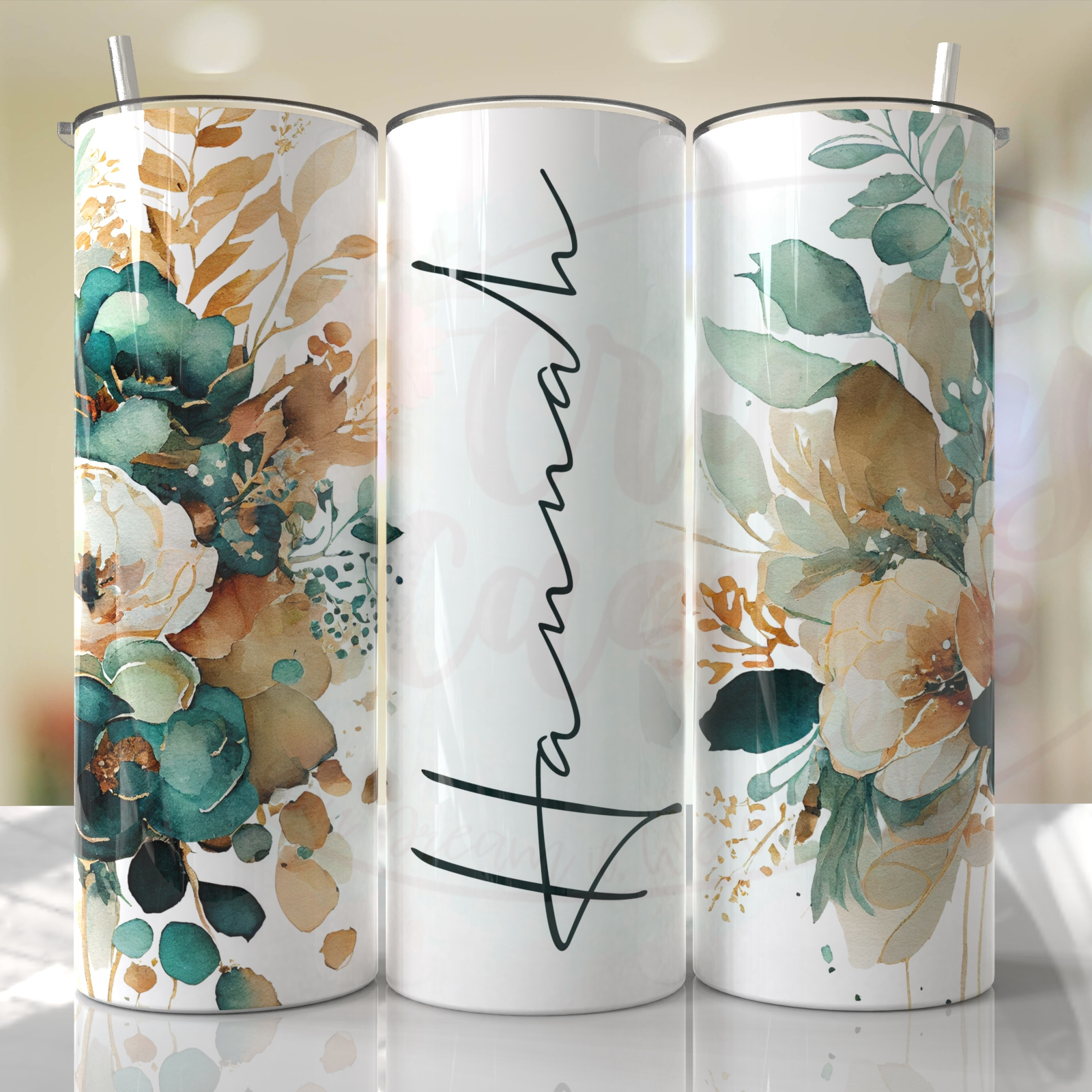 Mom, Grandma, Nanna, Emeral Green Roses Customize W/ Your Favorite Mama Tumbler