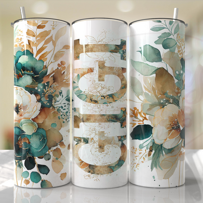 Mom, Grandma, Nanna, Emeral Green Roses Customize W/ Your Favorite Mama Tumbler
