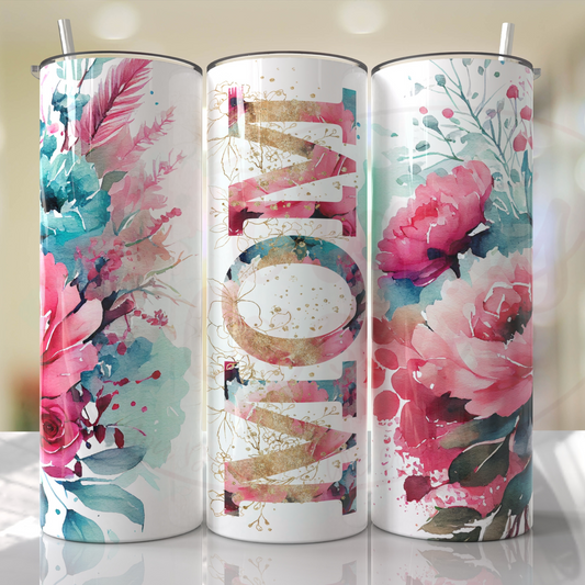 Mom, Grandma, Nanna, Pink Roses Customize With Your Favorite Mama Tumbler