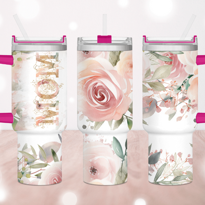 Mom Pink Roses 40 oz. Tumbler