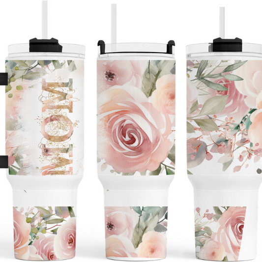 Mom Pink Roses 40 oz. Tumbler