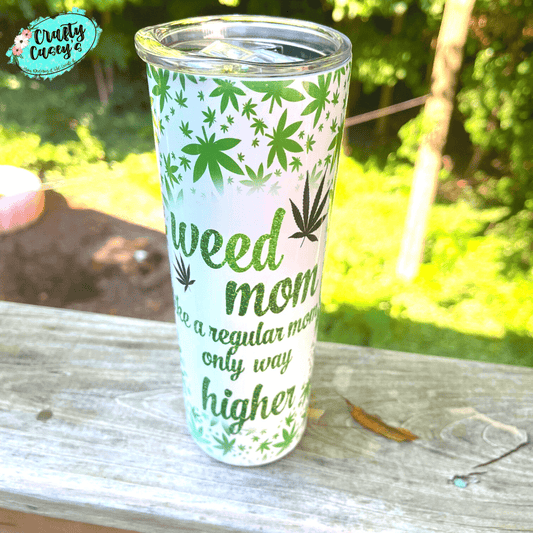 Mom Skull Weed Only Higher Funny Tumbler