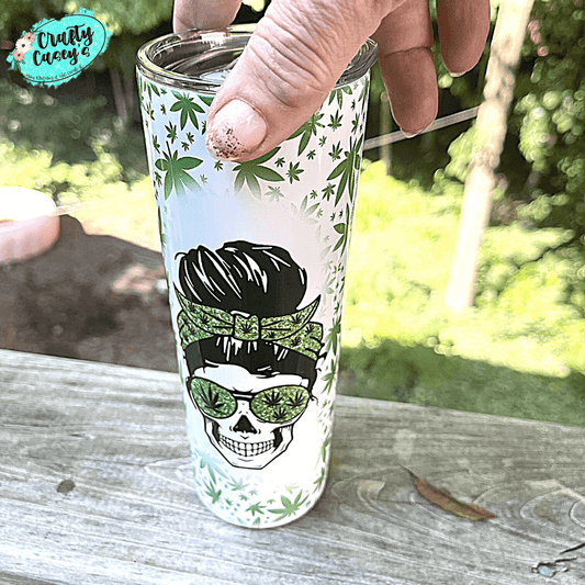 Mom Skull Weed Only Higher Funny Tumbler