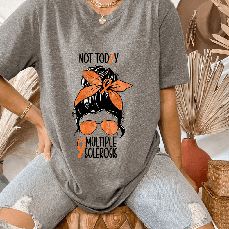 Multiple Sclerosis Mom Bun Shirt awareness apparel design by Crafty Casey's