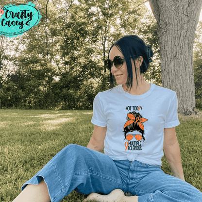 Multiple Sclerosis Mom Bun Shirt awareness apparel design by Crafty Casey's