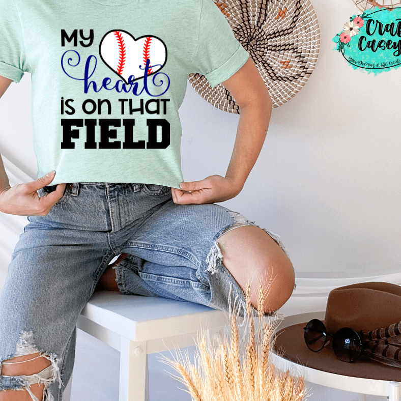 My Heart Is On That Field Baseball Unisex Tee