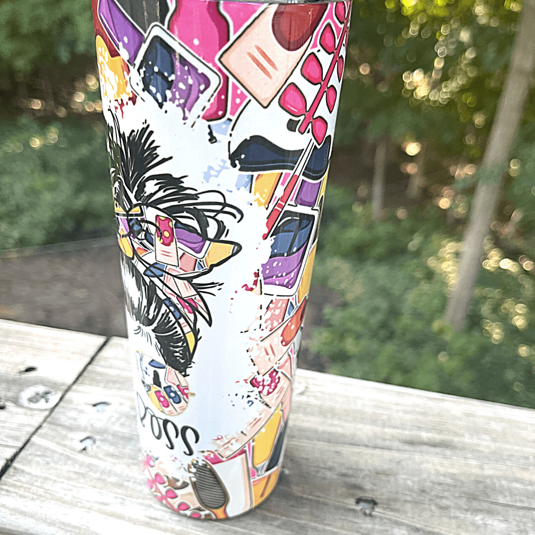 Nail Boss Mom Skull-Funny Tumbler