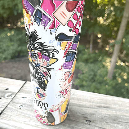 Nail Boss Mom Skull-Funny Tumbler