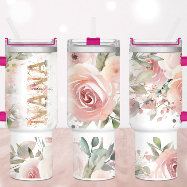 Nana Pink Roses 40 oz. Tumbler