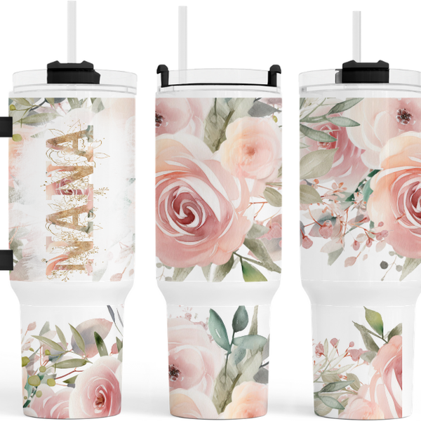 Nana Pink Roses 40 oz. Tumbler