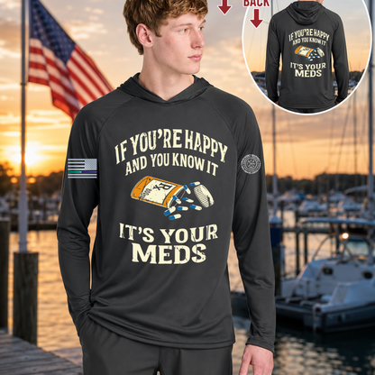 Nautical Salute It’s Your Meds A4 Cooling Performance Long Sleeve Hooded Tee