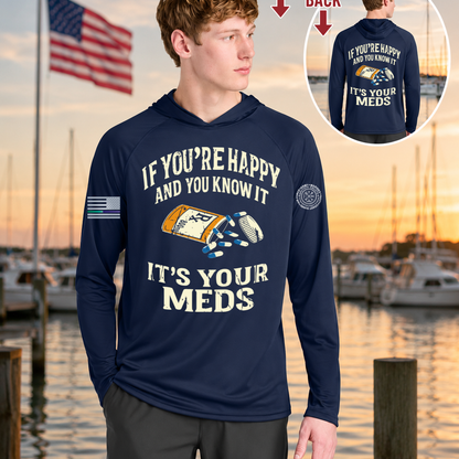 Nautical Salute It’s Your Meds A4 Cooling Performance Long Sleeve Hooded Tee