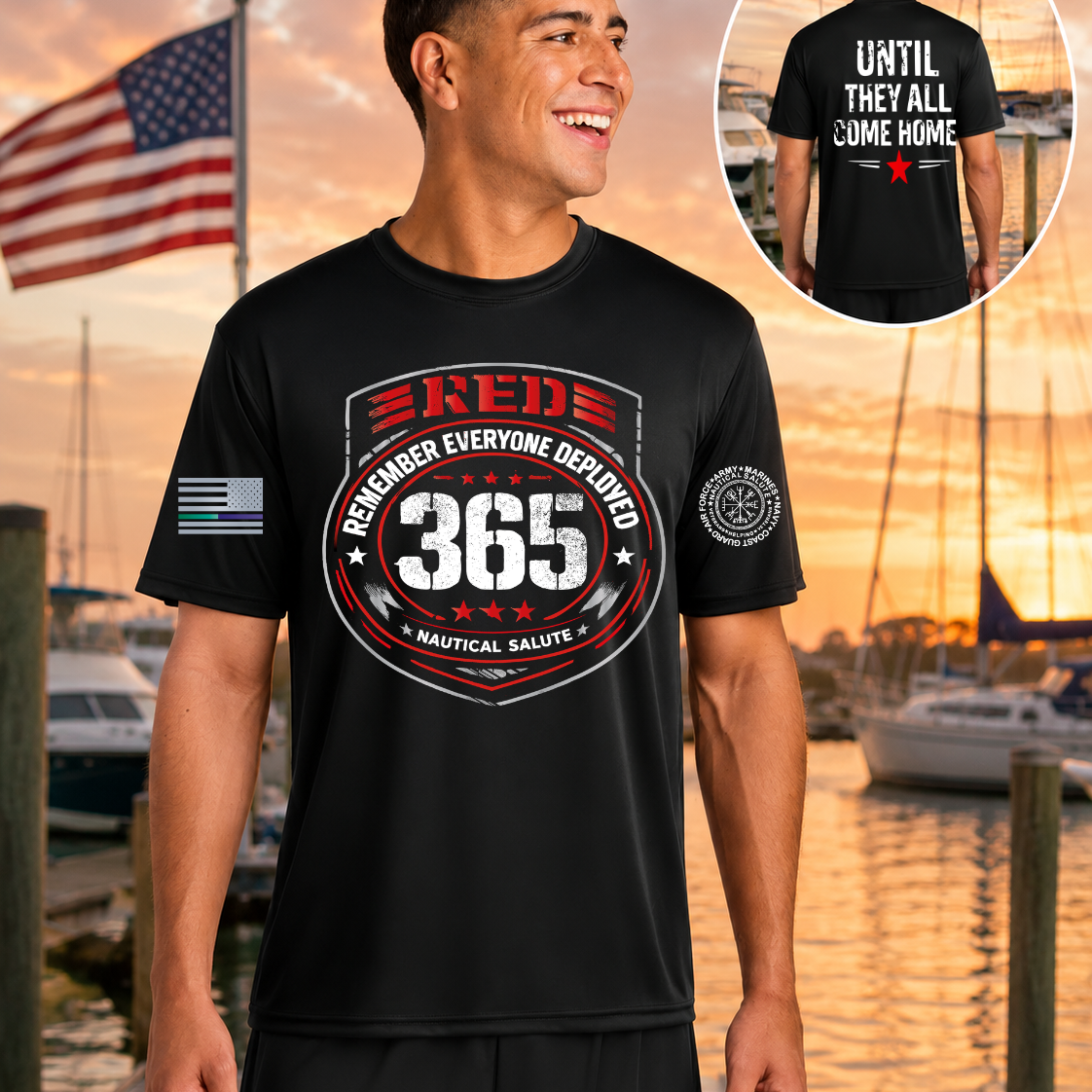 Nautical Salute RED 365 A4 Cooling Performance Short Sleeve Tee