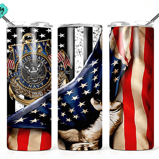 Navy Gold U.S. Flag Tumbler