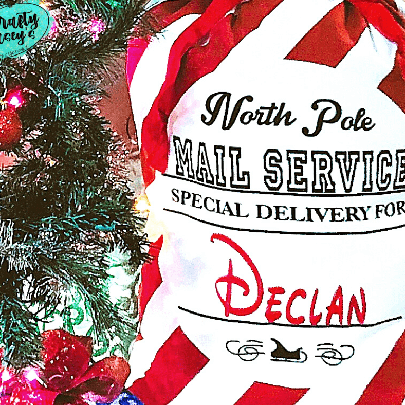 North Candy Cane Mail Service Santa Sack Personalized-Embroidered-Gift Wrapping Bag