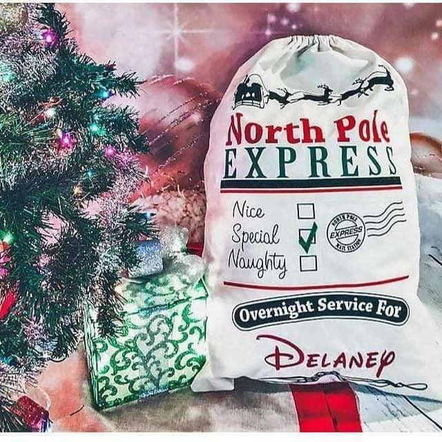 North Pole Express Special Checked-Santa Sack-Gift Wrapping