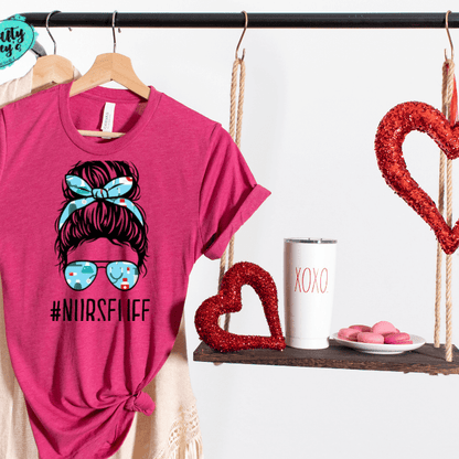 #Nurse Life Messy Bun-Tee